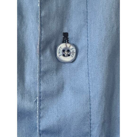 Envy Couture 4XL Slim Fit Shirt | Blue Paisley Trim Button-Up Made in Turkey - Picture 4 of 9